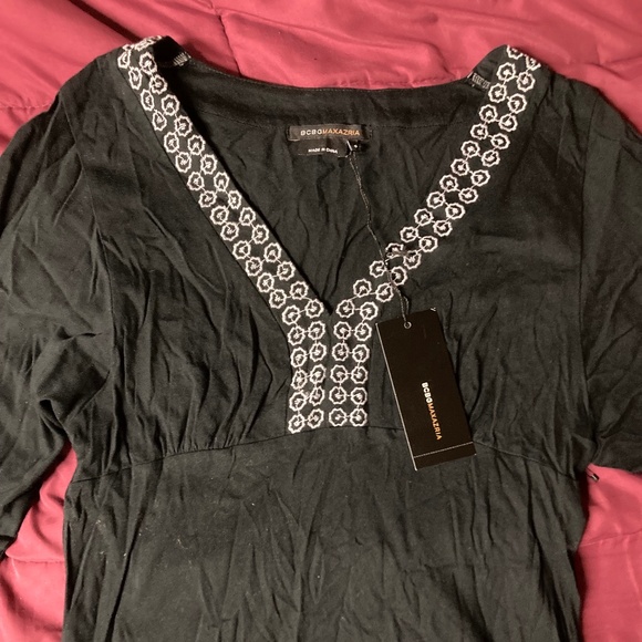 BCBGMaxAzria Black Boho Tunic Top - Picture 4 of 8